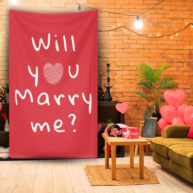 Will you marry me Heart Red Romantic Proposal Banner (Creator Uploaded)