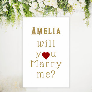 Will you marry me Heart Red Romantic Proposal  Poster