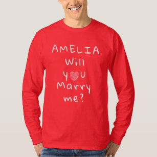 Will you marry me Heart Red Romantic Proposal T-Shirt