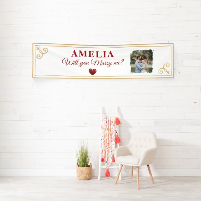Will you marry me Heart Romantic Proposal Photo Banner (Insitu)