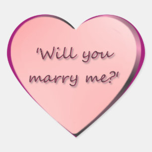 'Will you marry me?' heart Sticker