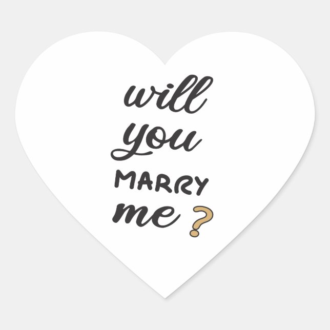 Will you marry me? heart sticker (Front)