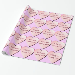 'Will you marry me' hearts Wrapping Paper