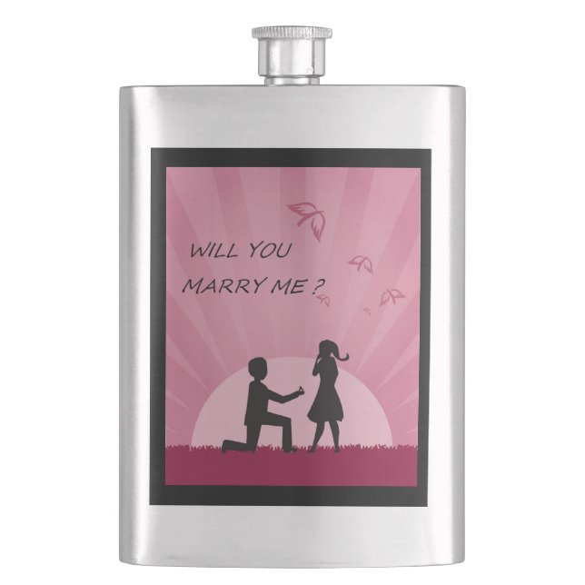 WILL YOU MARRY ME? HIP FLASK (Front)