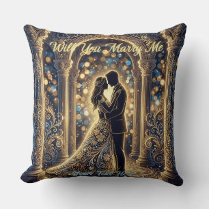 Will You Marry Me in an embrace Cushion