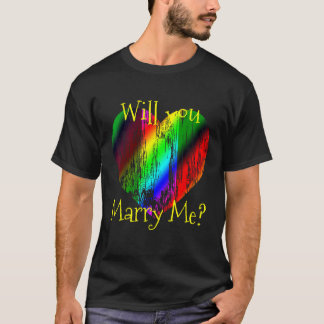 Will You Marry Me LGBTQ Heart T Shirt Gay Marriage