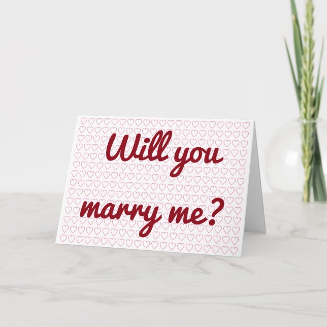 "Will you marry me?" + Lots of Small Heart Shapes Card (Front)