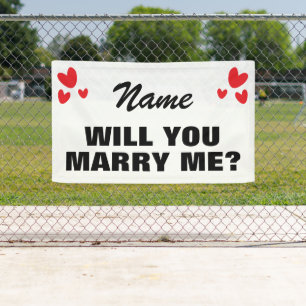 Will you marry me marriage proposal banner sign
