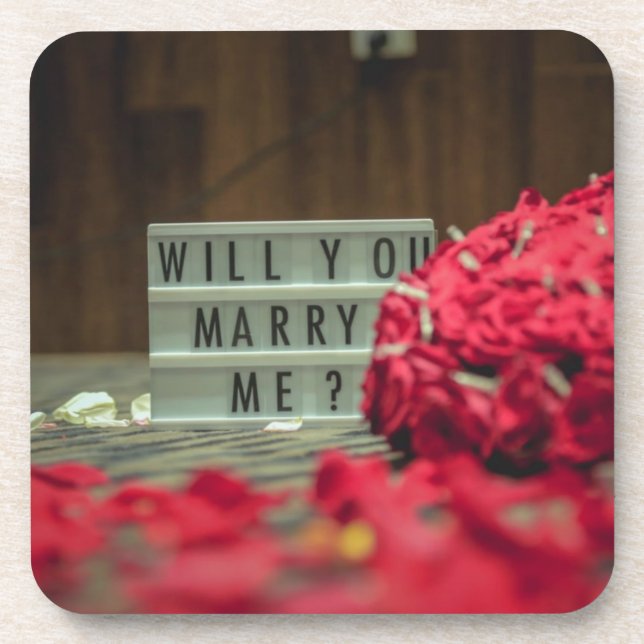 Will You Marry Me? Marriage Proposal Coaster (Front)