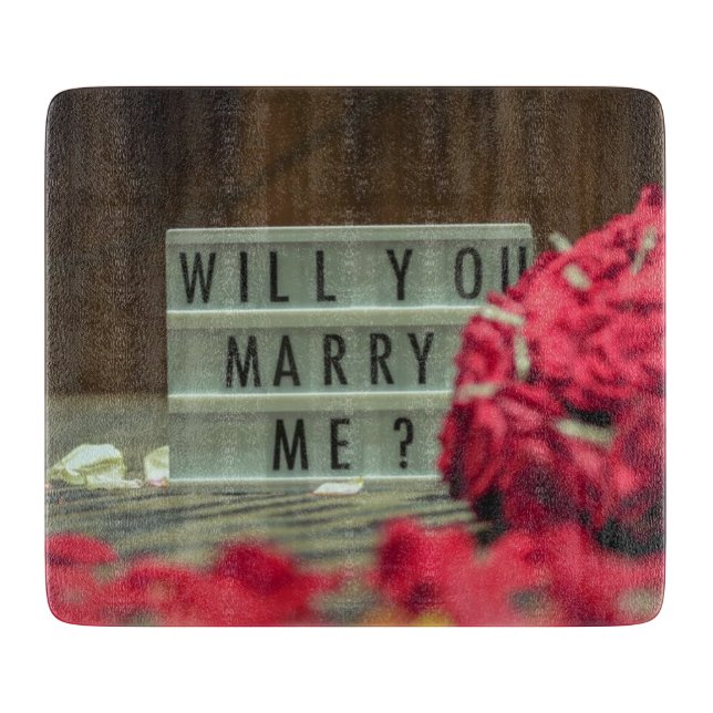 Will You Marry Me? Marriage Proposal Cutting Board (Front)