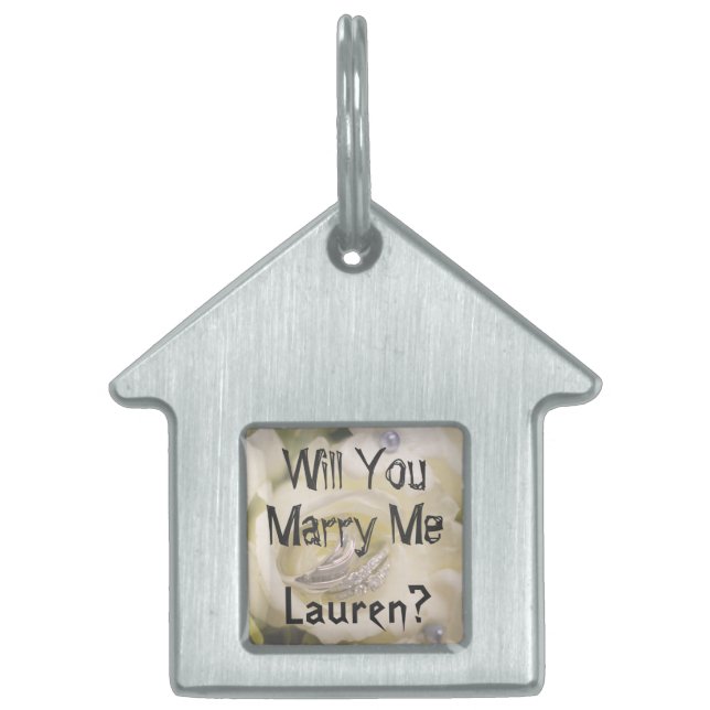 Will You Marry Me? Marriage Proposal Dog Tag (Front)