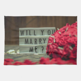 Will You Marry Me? Marriage Proposal Tea Towel