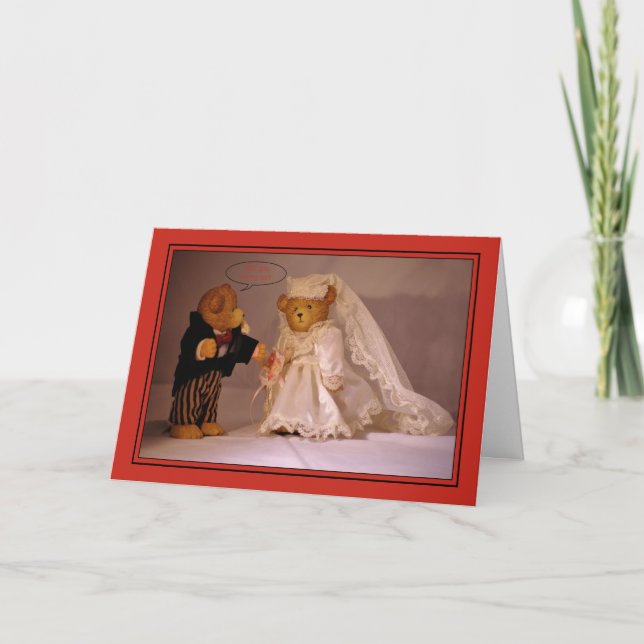 Will you marry me? Marriage proposal. Wedding bear Card (Front)