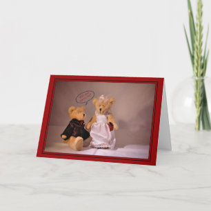 Will you marry me? Marriage proposal. Wedding bear Card
