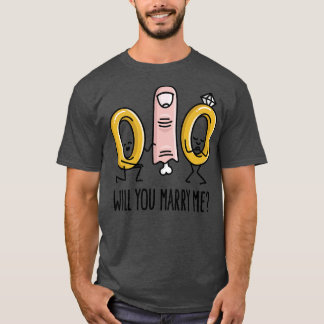 Will you marry me marriage proposal wedding rings T-Shirt
