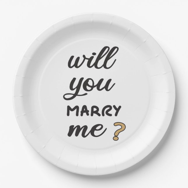 Will you marry me? paper plate (Front)