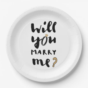 Will you marry me paper plate