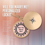 Will You Marry Me? Personalised Locket<br><div class="desc">This personalised pink scroll locket necklace is the perfect way to pop the question! The locket can be personalised with your wedding date or the date you met, and the locket can be engraved with your name or the name of your loved one. This is a unique and thoughtful gift...</div>