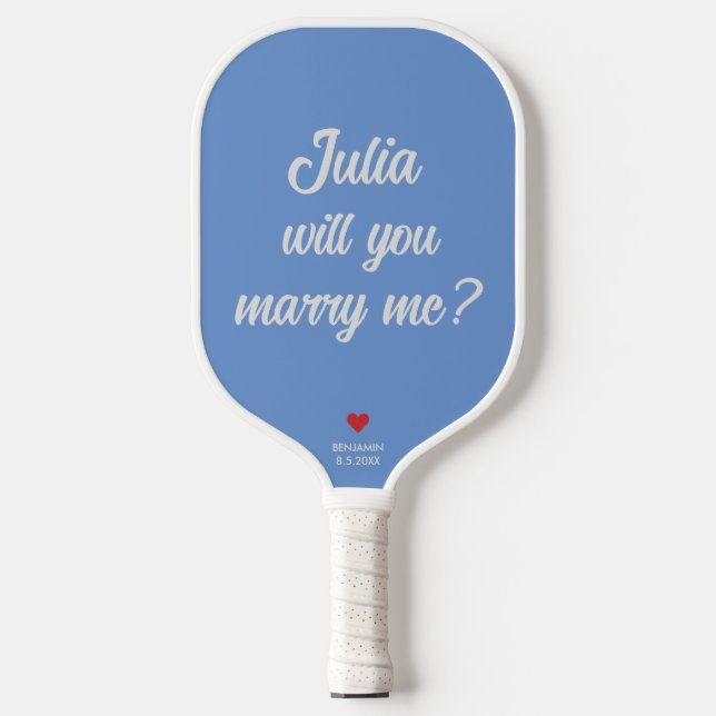 Will you marry me? Personalised Wedding Proposal Pickleball Paddle (Front)