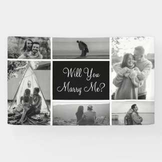 Will You Marry Me | Photo Black And White Collage Banner