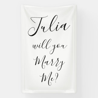 "Will You Marry Me" Proposal Banner, Fabric Linen Banner