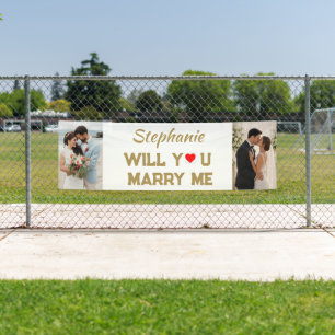 Will You Marry Me Proposal Banner with 2 Photos