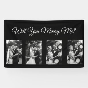 Will You Marry Me Proposal Banner with 4 Photos