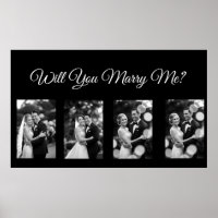 Will You Marry Me Proposal Banner with 4 Photos