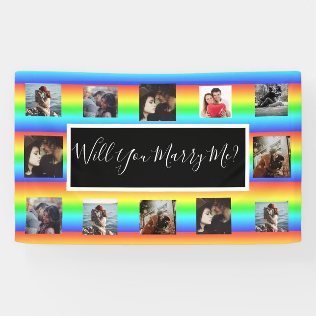 Will You Marry Me Proposal Banner with Photos (Horizontal)