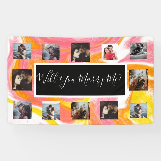 Will You Marry Me Proposal Banner with Photos (Horizontal)