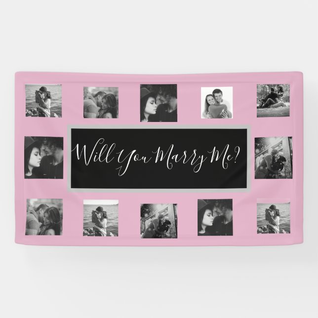 Will You Marry Me Proposal Banner with Photos (Horizontal)