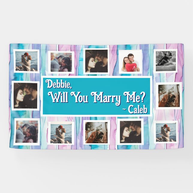 Will You Marry Me Proposal Banner with Photos (Horizontal)
