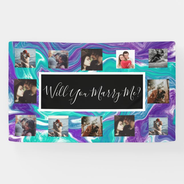 Will You Marry Me Proposal Banner with Photos (Horizontal)