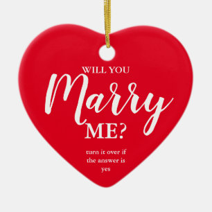 will you marry me? proposal christmas ceramic ornament