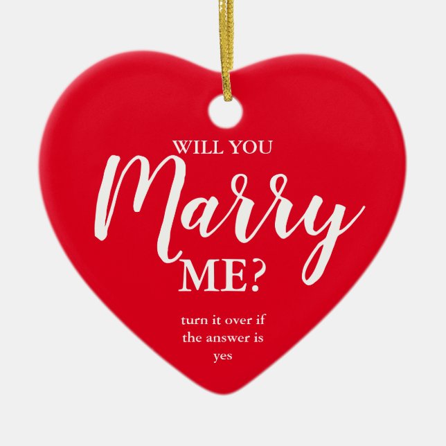 will you marry me? proposal christmas ceramic ornament (Front)
