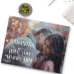 Will You Marry Me Proposal Personalise Photo Jigsaw Puzzle<br><div class="desc">This design was created through digital art. It may be personalised by clicking the customise button and changing the colour, adding a name, initials or your favourite words. Contact me at colorflowcreations@gmail.com if you with to have this design on another product. Purchase my original abstract acrylic painting for sale at...</div>