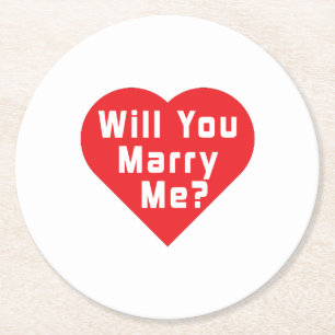 Will You Marry Me? Proposal  Round Paper Coaster