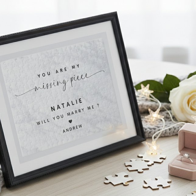 Will You Marry Me Proposal Simple Clean White Jigsaw Puzzle (Will You Marry Me Proposal Simple Clean White jigsaw puzzle)