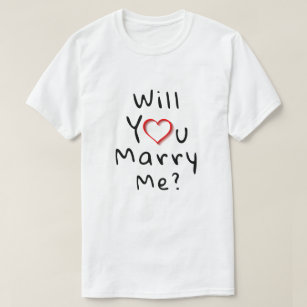 Will you marry me? Red Romantic Heart T-Shirt