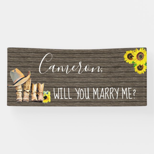 Will you Marry Me Romantic Proposal Sign (Horizontal)