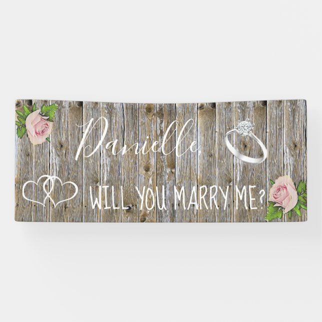 Will you Marry Me Romantic Proposal Sign (Horizontal)
