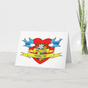 Will You Marry Me Romantic Tattoo. Card