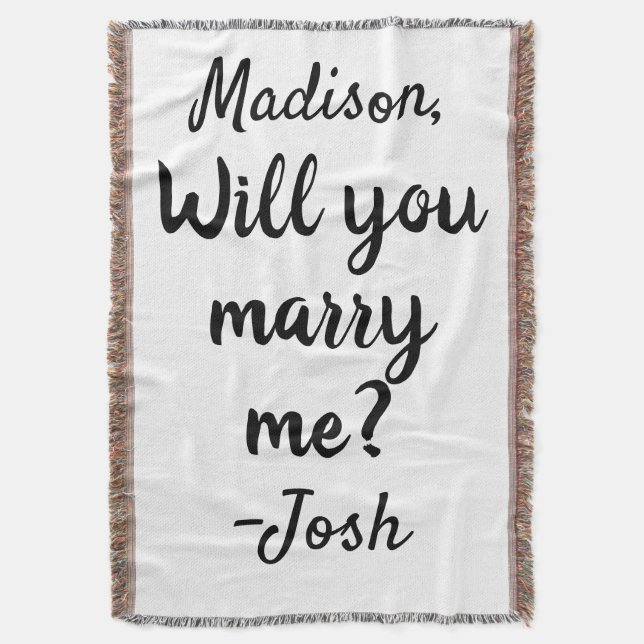 Will you marry me Sign Wedding Proposal Decoration Throw Blanket (Front Vertical)