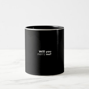 will you marry me Two-Tone coffee mug