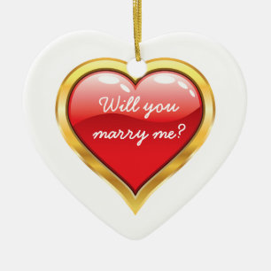 Will you marry me? Valentine's Day Ceramic Tree Decoration