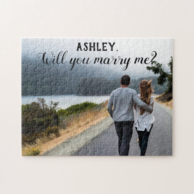 Will you marry me wedding photo jigsaw puzzle (Horizontal)