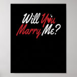 Will You Marry Me Wedding Poster<br><div class="desc">Great wedding proposal saying design ideal for engagement,  marriage proposals,  bride and groom with the saying "Will You Marry Me".</div>