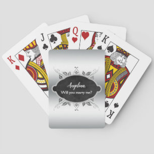Will You Marry Me Wedding Proposal Elegant Custom Playing Cards
