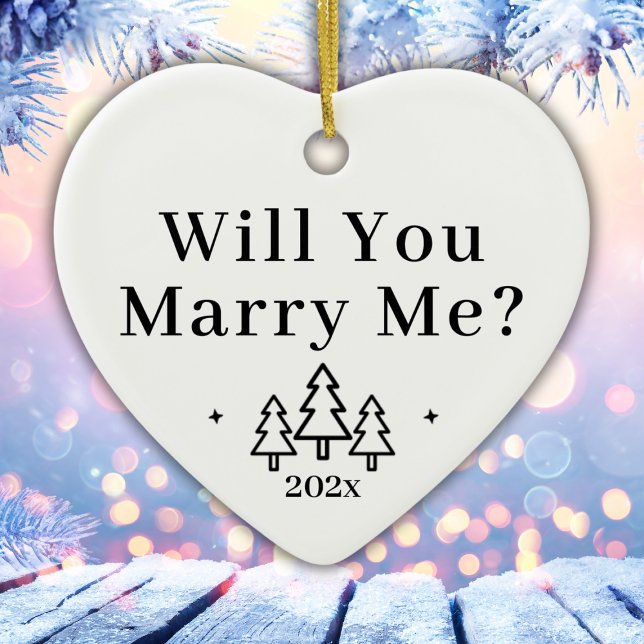 Will You Marry Me Winter Wedding Proposal Ceramic Ornament (Will You Marry Me Winter Wedding Proposal Ceramic Ornament
)