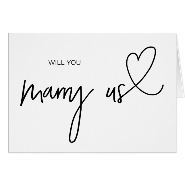 Will You Marry Us Wedding Officiant Card (Front Horizontal)